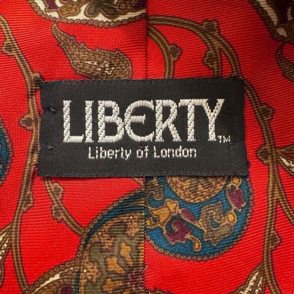 Liberty of London Red Berry Design Silk Tie - Picture 2 of 4